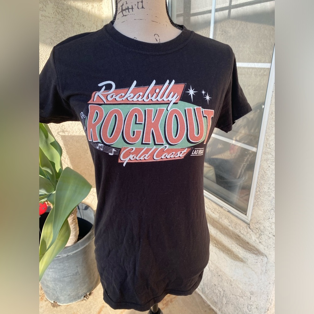 Black Rockabilly Graphic T-Shirt